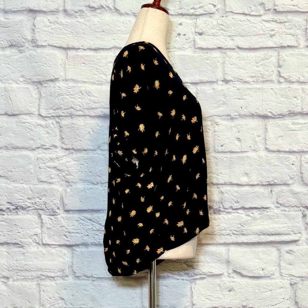 Madewell Black Floral Blouse - Picture 3 of 9